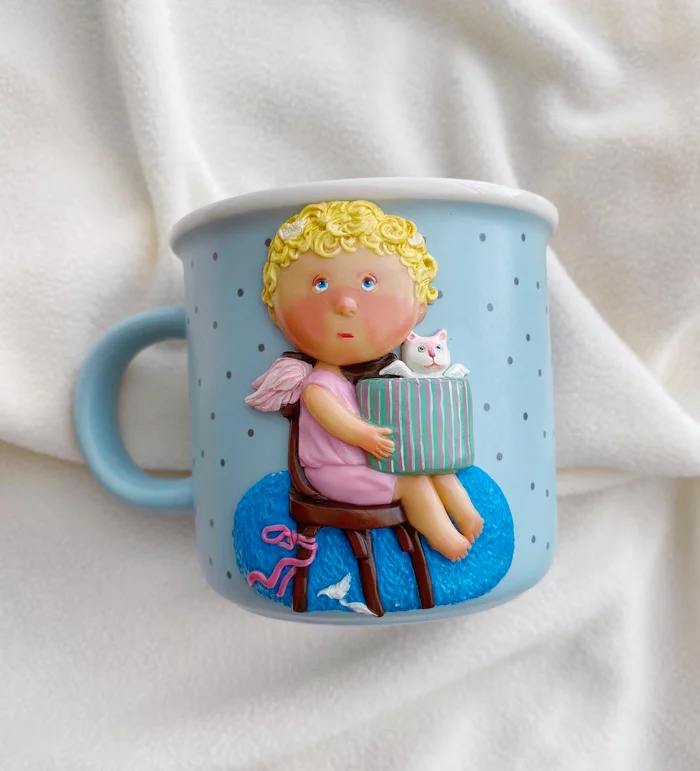 Based on the beautiful Gapchinskaya - My, Gapchinskaya, Handmade, Needlework without process, Mug with decor, Longpost