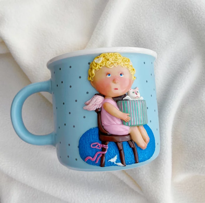 Based on the beautiful Gapchinskaya - My, Gapchinskaya, Handmade, Needlework without process, Mug with decor, Longpost