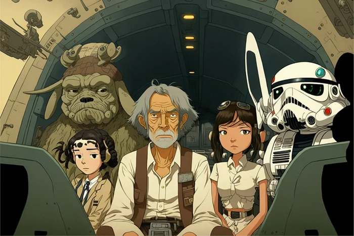 Star Wars in the style of Hayao Miyazaki (well, almost) - Midjourney, Star Wars, Hayao Miyazaki, Longpost, Repeat