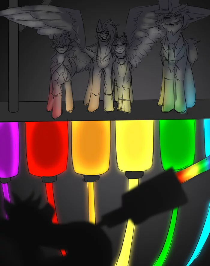 Rainbow Factory! - My, My little pony, PonyArt, Semi-Grimdark, Grimdark, Longpost