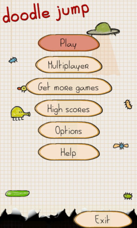 Found a new cool game on the phone - Wave of Boyans, Picture with text, Doodle Jump, 2009, Screenshot