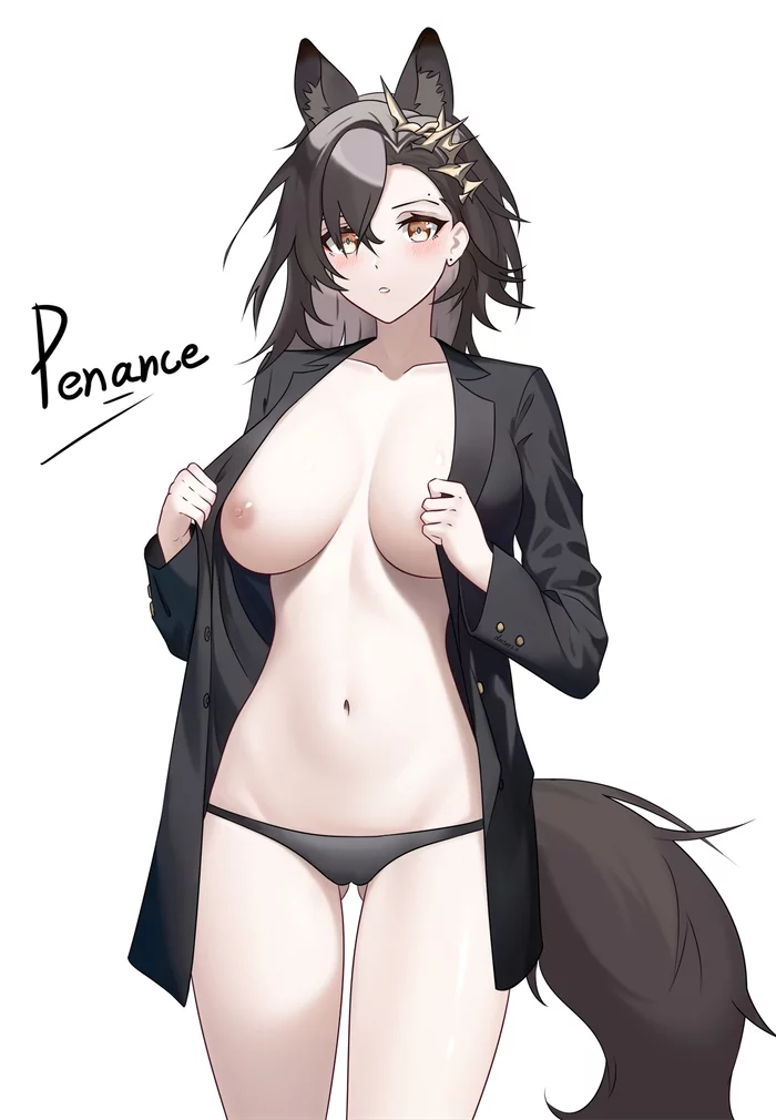 Penance - NSFW, Аниме, Anime Art, Арт, Arknights, Penance, Сиськи, Animal Ears, Рисованная эротика, Эротика