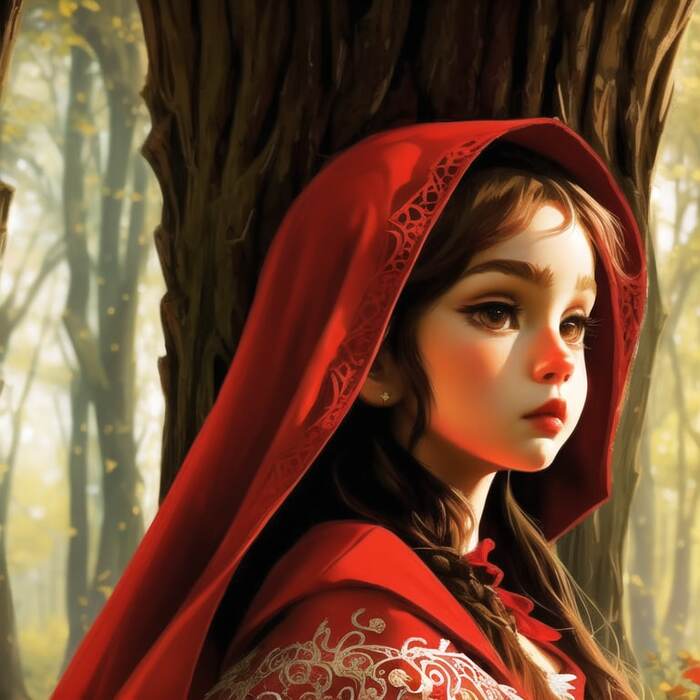 Red Riding Hood - My, Нейронные сети, Little Red Riding Hood, Portrait, Girls, Story, Art, Longpost