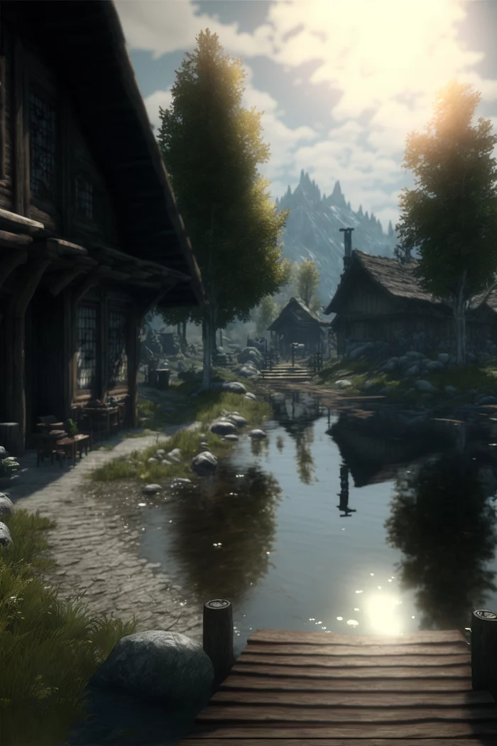 Midjourney. Skyrim - Midjourney, Нейронные сети, Арт, The Elder Scrolls V: Skyrim, Арты нейросетей, Пейзаж, Длиннопост