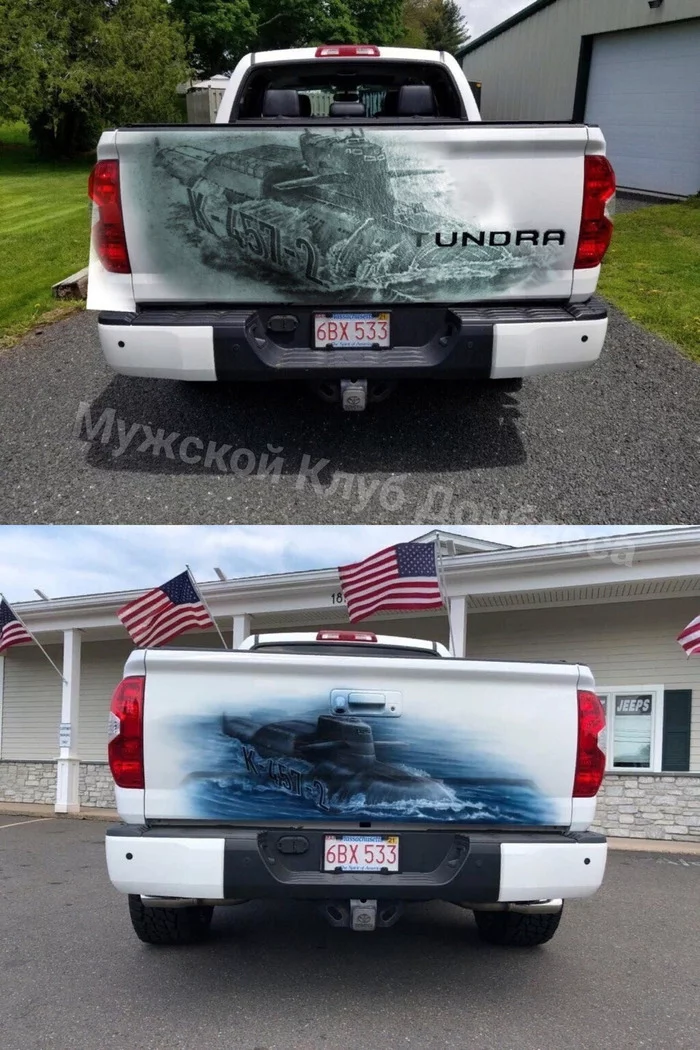 In the USA, someone is on fire - Auto, The photo, USA, Airbrushing, Art, Creation, Fleet, Toyota, Pickup