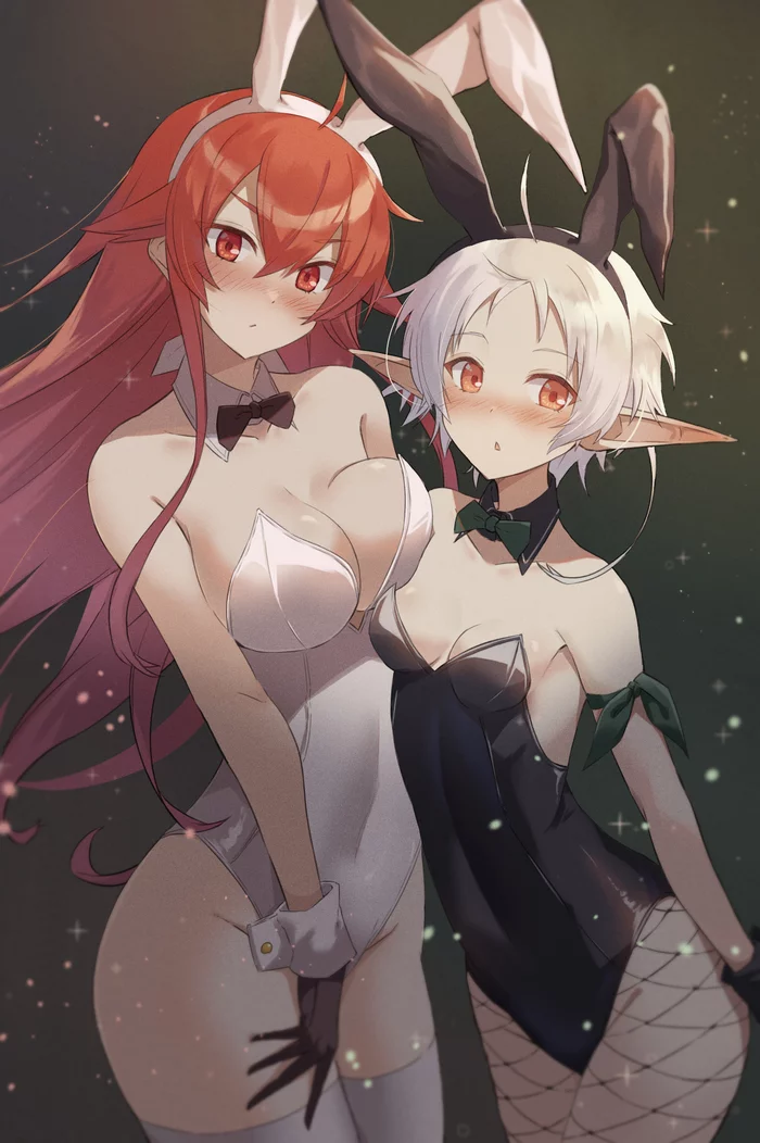 Eris & Sylphiette - NSFW, Anime, Anime art, Mushoku tensei, Eris boreas greyrat, Bunnysuit