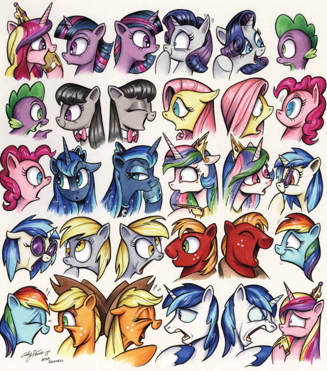        My Little Pony, Mane 6, Spike, Princess Luna, Princess Celestia, Princess Cadance, Shining Armor, Derpy Hooves, Octavia Melody, Vinyl Scratch