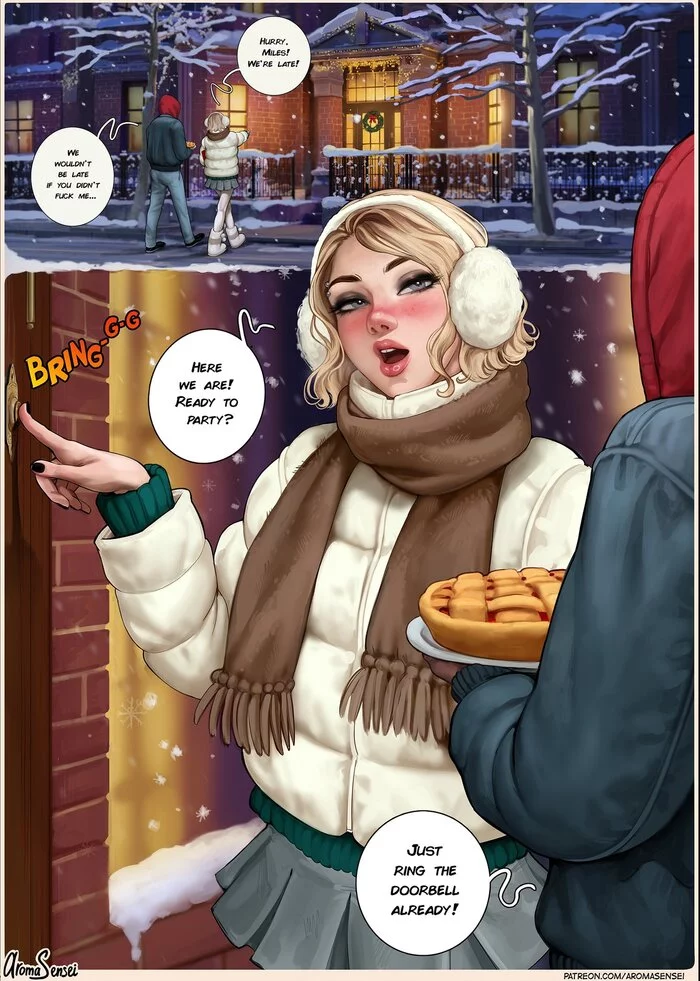 Continuation of the post Christmas at the Frozen Company - Aromasensei, Comics, Christmas, New Year, Corset, Gwen Stacy, Reply to post