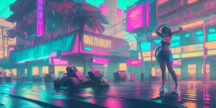 Syntwave neon city by stable diffusion - Моё, Artstation, Stable Diffusion, Арт, 2D, Киберпанк, Цифровой рисунок, Synthwave, Digital, Компьютерная графика, Искусственный интеллект, Творчество, Midjourney, Длиннопост