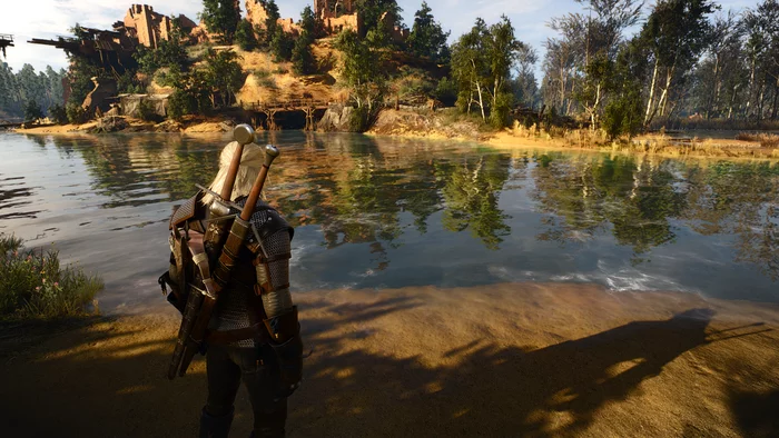 The Witcher 3 with RTX looks great... - My, The Witcher 3: Wild Hunt, Nvidia RTX, Beams, Games, Screenshot