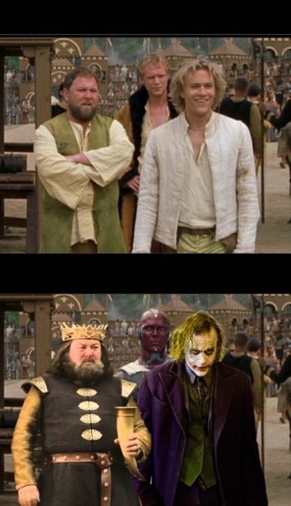 What normal people see and what I see - Heath Ledger, Joker, Paul Bettany, Vision, Robert Baratheon, Repeat, The Dark Knight, Game of Thrones, History of the knight, Actors and actresses, Movies