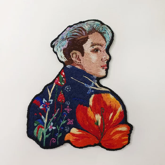 Hand embroidery | bts | jeon jungkook - Longpost, k-Pop, Fans, Fan art, Musical group, Needlework with process, Decor, Music, Stripe, Satin stitch embroidery, Bts, Handmade, Needlework, Embroidery, Creation, My