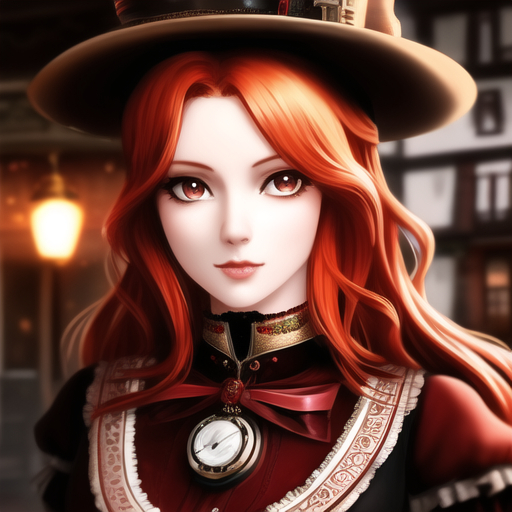 [Redhead Friday] Redheads, cute, steampunk - My, Stable diffusion, Нейронные сети, Digital, Art, Girls, Steampunk, Hat-comania, Redheads, Longpost