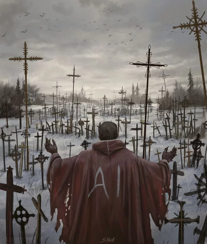 Legacy AI - Drawing, Cemetery, Artist, Artificial Intelligence, Priests, Stefan koidl, Art