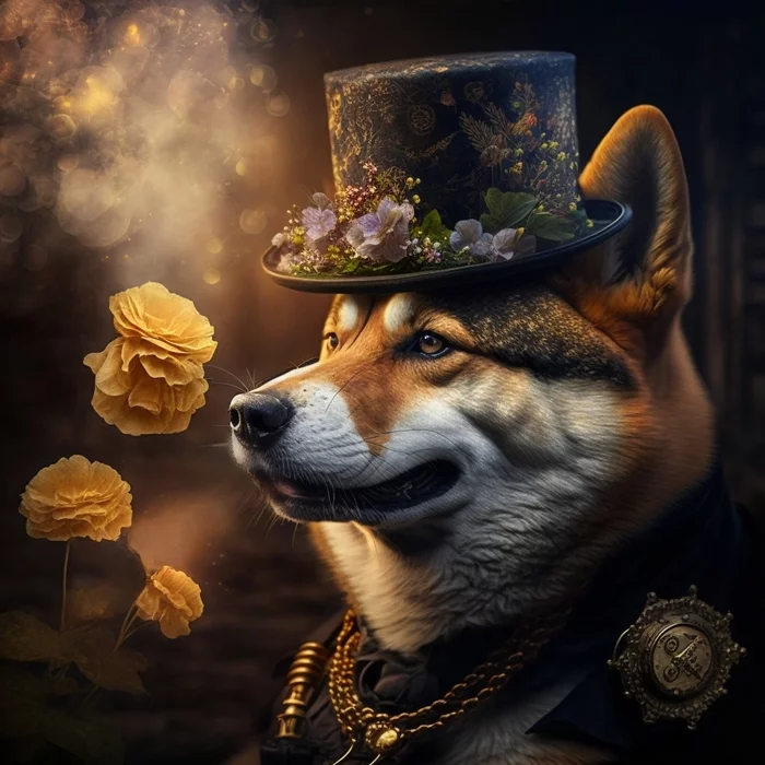 Akitas from the Midjourney neural network - My, Akita Inu, Midjourney, Dog, Steampunk, Longpost