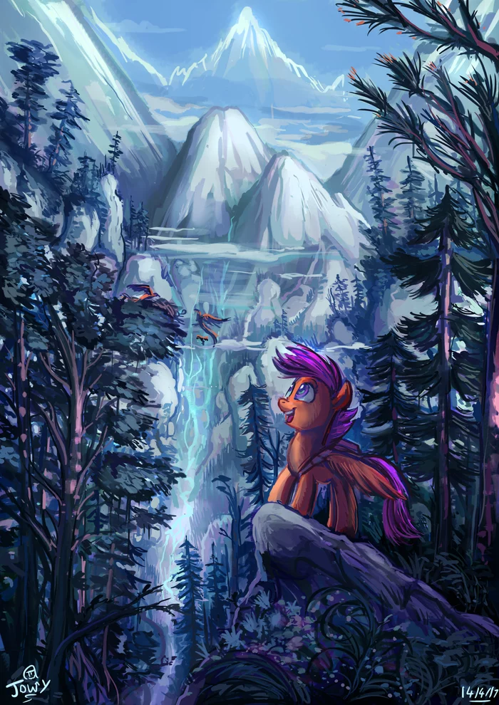 Навстречу новым свершениям - My Little Pony, PonyArt, Scootaloo, Jowybean