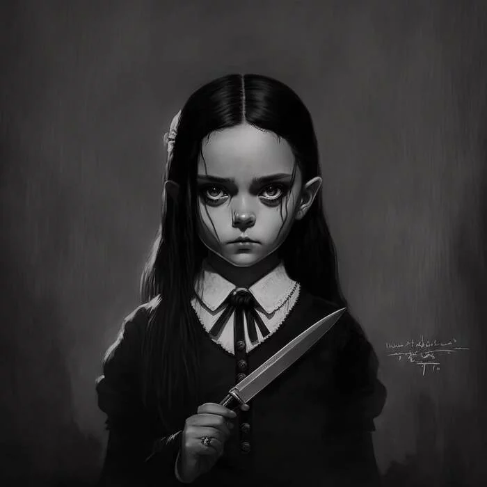 Wednesday Addams and the Neural Network - My, Serials, Netflix, Foreign serials, Characters (edit), Wensday Addams, Wensday (TV series), Longpost