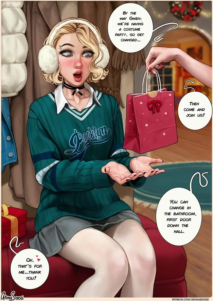 Continuation of the post Christmas at the Frozen Company - Aromasensei, Comics, Christmas, New Year, Gwen Stacy