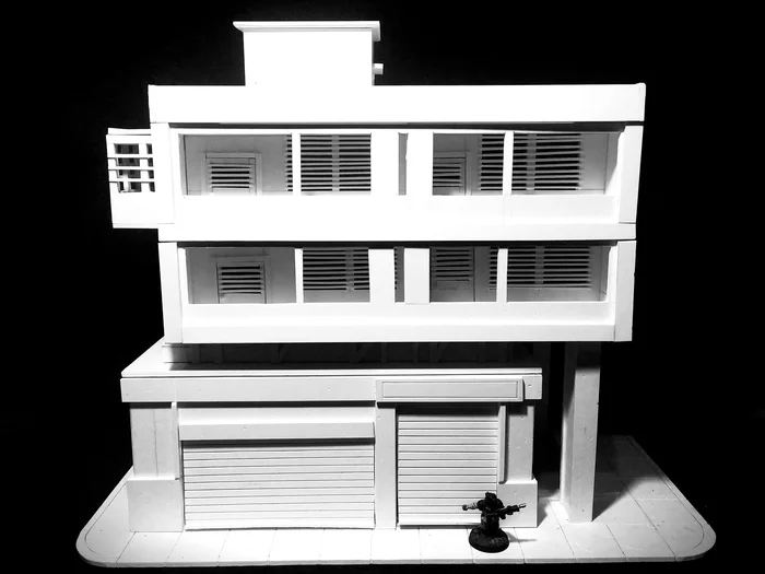 Residential building with garage, part 1/2 - My, Modeling, Miniature, Stand modeling, Collecting, Desktop wargame, Wargame, Longpost