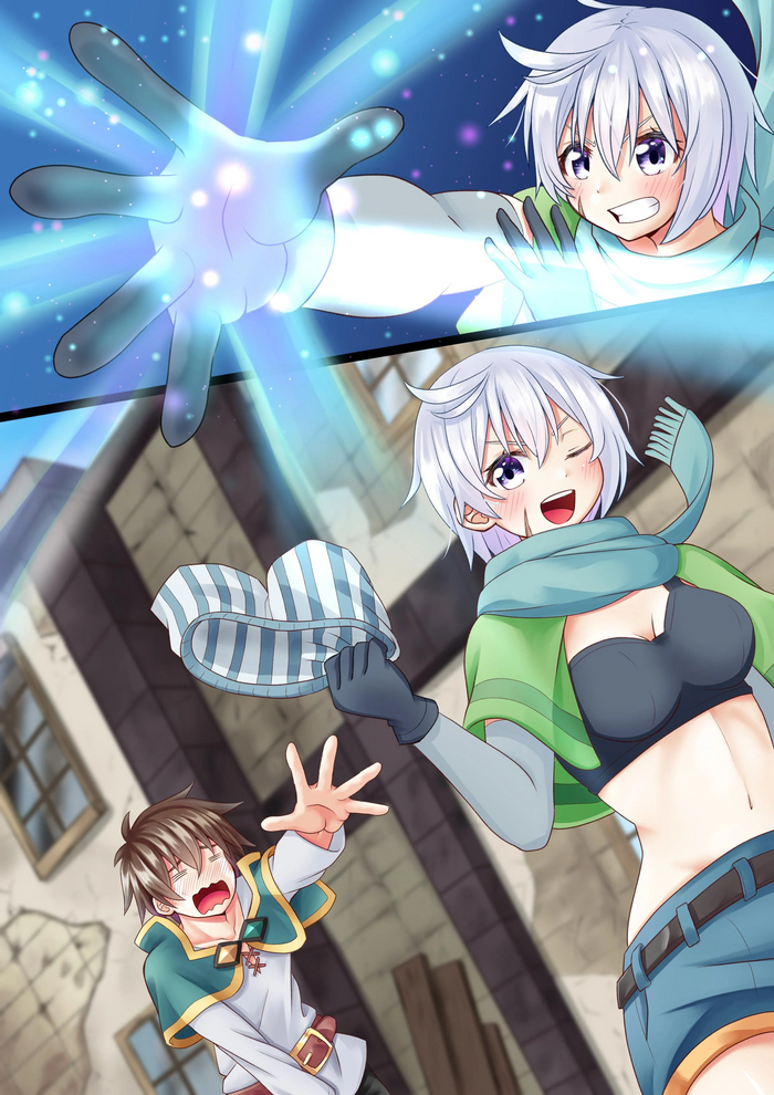  , Anime Art, Konosuba, Chris, Satou Kazuma