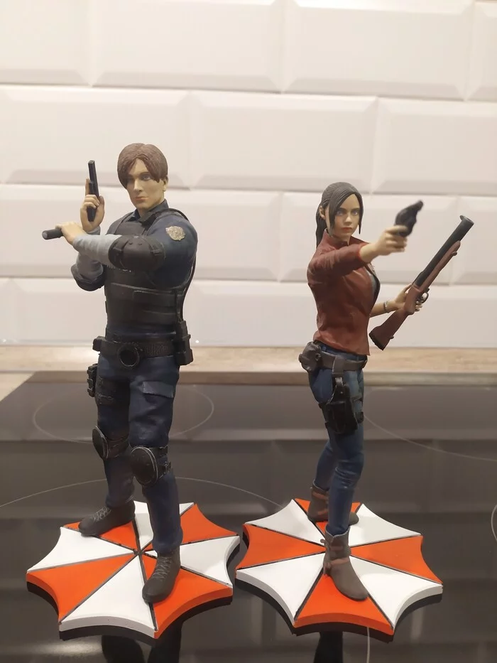 Leon Scott Kennedy and Claire Redfield - My, 3D печать, Painting miniatures, Resident Evil 2: Remake, Vertical video, Longpost