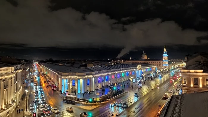 Новогодний Санкт-Петербург - Санкт-Петербург, Мобильная фотография, Вид сверху, Новый Год, Невский проспект, Длиннопост