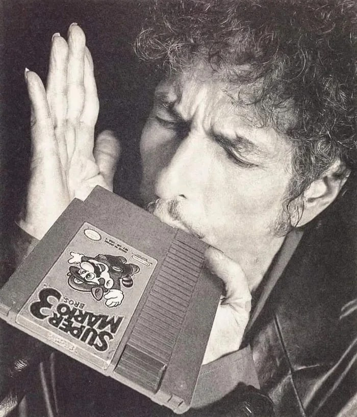 Боб Дилан и картридж Ретро-игры, Боб Дилан, Super Mario Bros, Картридж, Фотошоп мастер