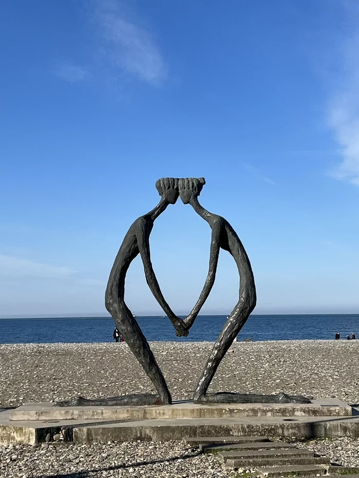 Black Sea - My, The photo, Mobile photography, Sea, Monument, Batumi