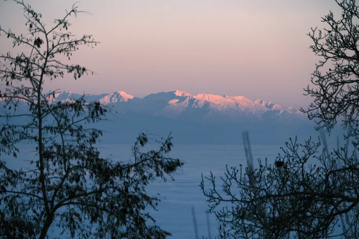 Mountain peaks at sunset - My, The photo, The mountains, Sunset, Georgia, Kakheti, Fujifilm