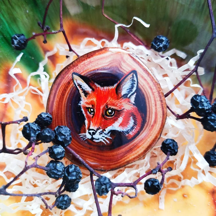 Fox in the hollow - Fox, Decoration, Saw, Needlework without process