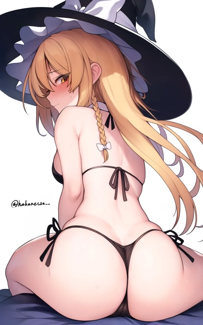 Kirisame Marisa - NSFW, Touhou, Kirisame marisa, Anime, Anime art, Swimsuit, Art, Hand-drawn erotica, Erotic