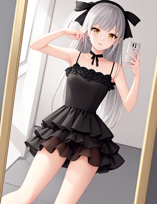 Selfie in the mirror - NSFW, Stable diffusion, Erotic, Neural network art, Original character, Anime art, Longpost, Anime