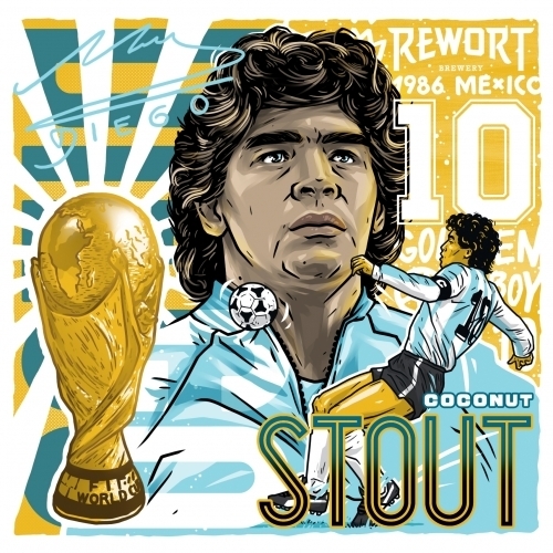 Diego M. Coconut Stout (Rewort Brewery) - My, Overview, Craft, Craft beer, Wine, Opinion, Beer, Diego Maradona, Cocaine, Drugs, Coconut, FIFA World Cup 2022, 1986, Lionel Messi, Argentina, Napoli, Naples, Soccer World Cup, Football, Argentina national team, GIF, Longpost