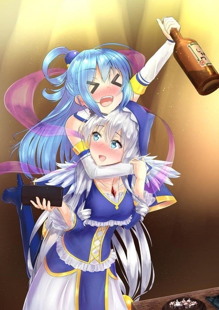 Paying for senpai - Anime, Anime art, Konosuba, Eris, Aqua