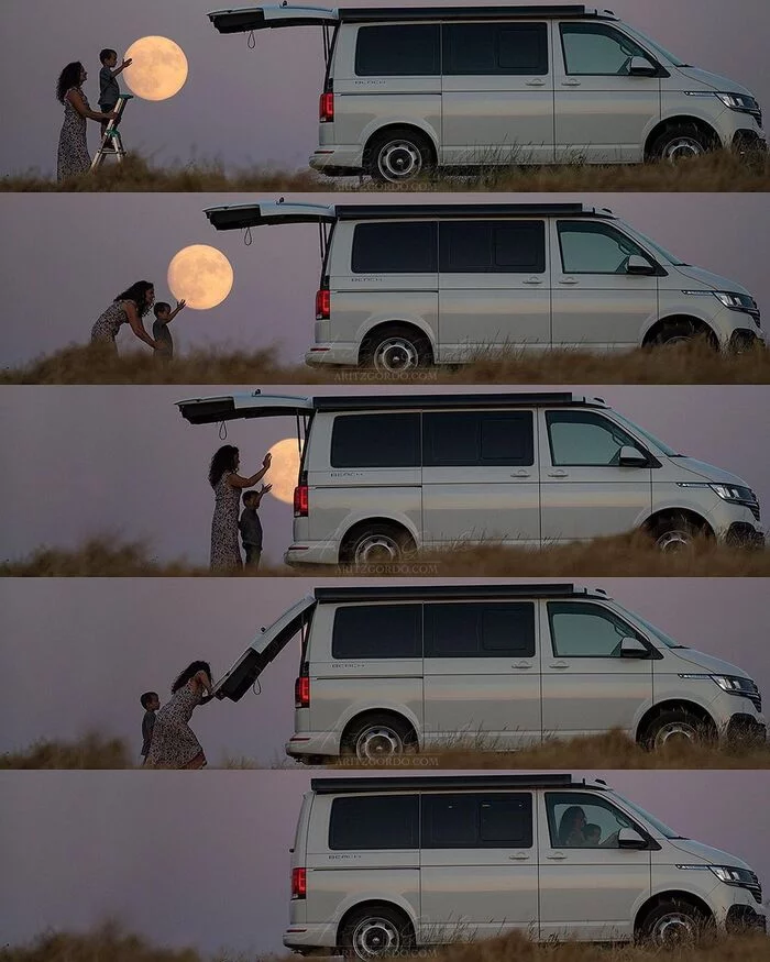 Photographer Aritz Gordo - The photo, moon, Auto, Successful angle
