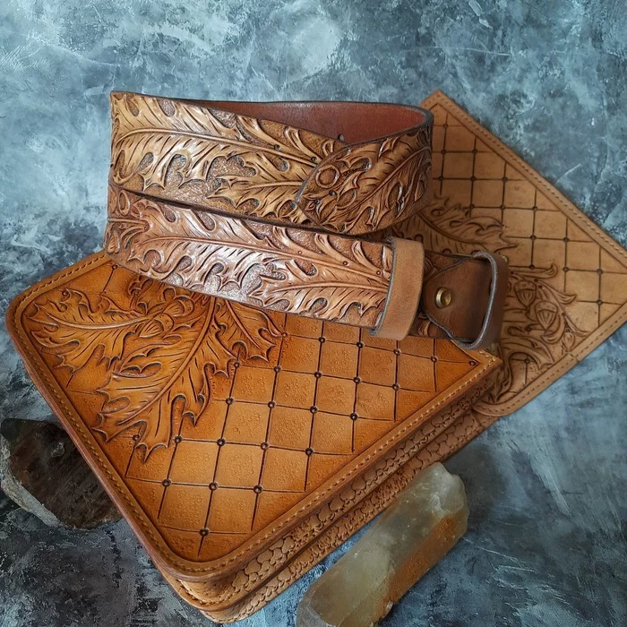 Friday prettiness - My, Friday tag is mine, Needlework without process, Embossing on leather, With your own hands, Handmade, Wallet, Longpost