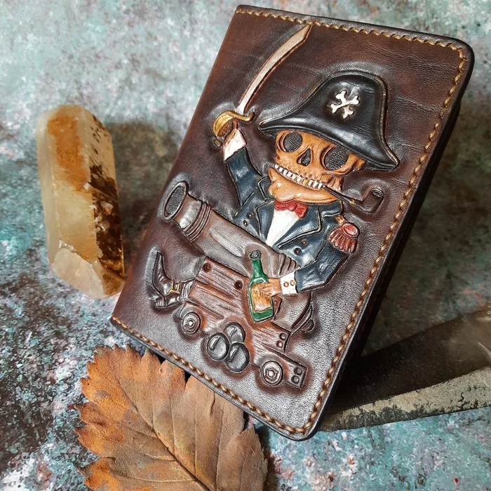 Friday prettiness - My, Friday tag is mine, Needlework without process, Embossing on leather, With your own hands, Handmade, Wallet, Longpost