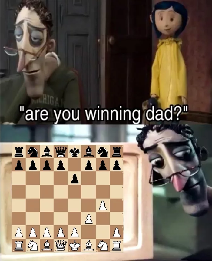 Dad, are you winning? - Humor, Chess, Picture with text, Debut