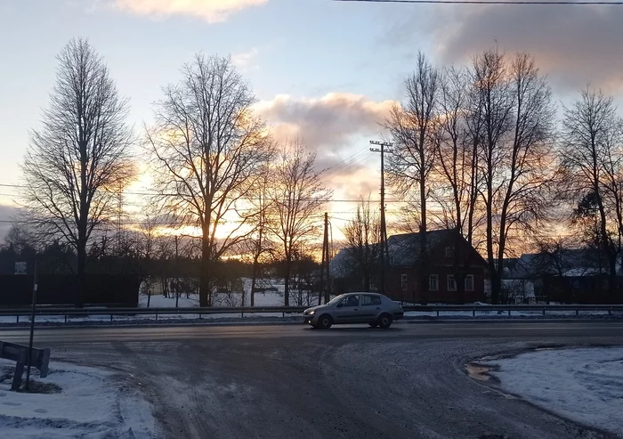 Leningrad region, 12/24/2022, dawn - My, Saint Petersburg, Leningrad region, Sunrises and sunsets, dawn