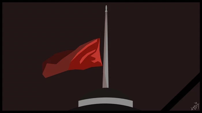 On December 25, 1991, the flag of the USSR was lowered over the Kremlin - My, Art, Digital, Illustrations, Creation, the USSR, Collapse of the USSR, Russia, История России, Story, Flag, Video, Youtube