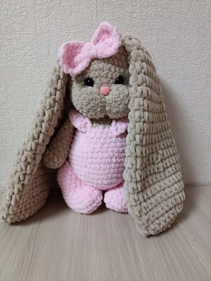 Bunny) - My, Knitted toys, Needlework without process, Amigurumi