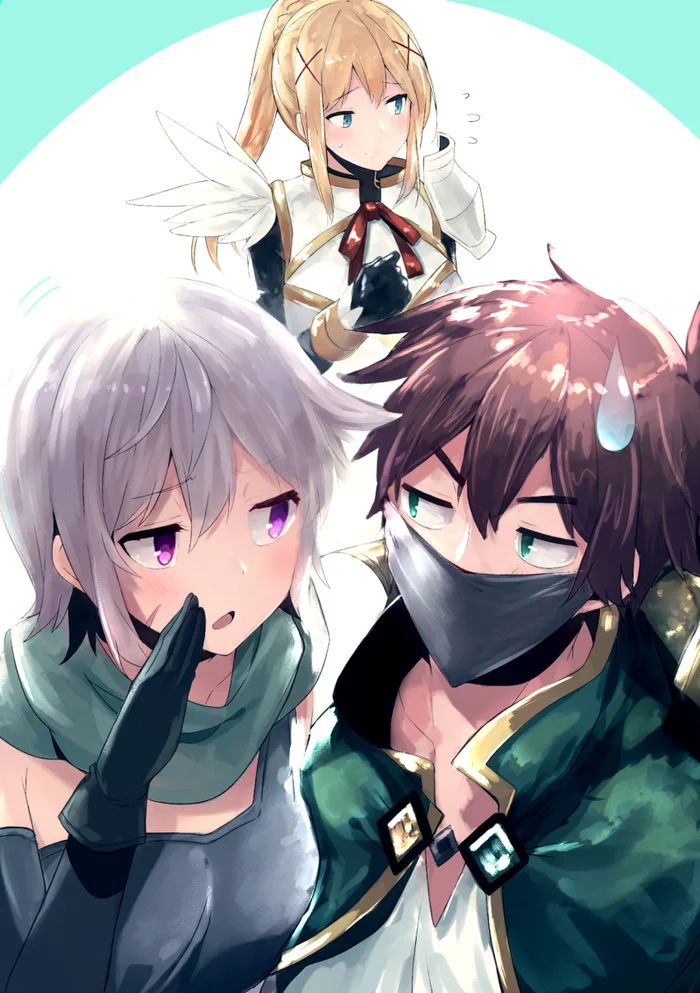 Gang of noble thieves - Chris, Konosuba, Satou kazuma, Darkness, Anime art, Anime