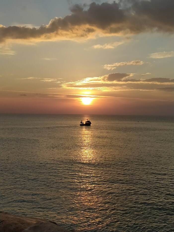 sunset on the sea - My, Mobile photography, Turkey, Side, 1st of January, Sunset