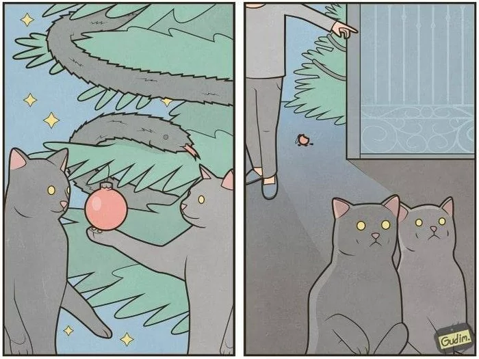 Exile - Humor, Picture with text, cat, Gudim, Comics