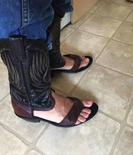 When it's summer and you want to wear sandals but you live in Texas - Texas, Cowboys, Shoes, Sandals, Style, Fashion