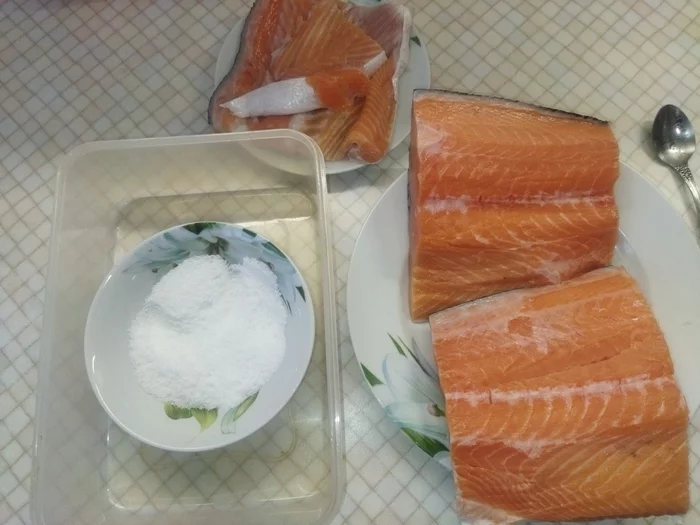 New Year's blanks. Beware! Save the budget in some places ;) - My, Recipe, A fish, Salmon, The photo, Beef tongue, Homemade sausage, Delicacy, With your own hands, Longpost