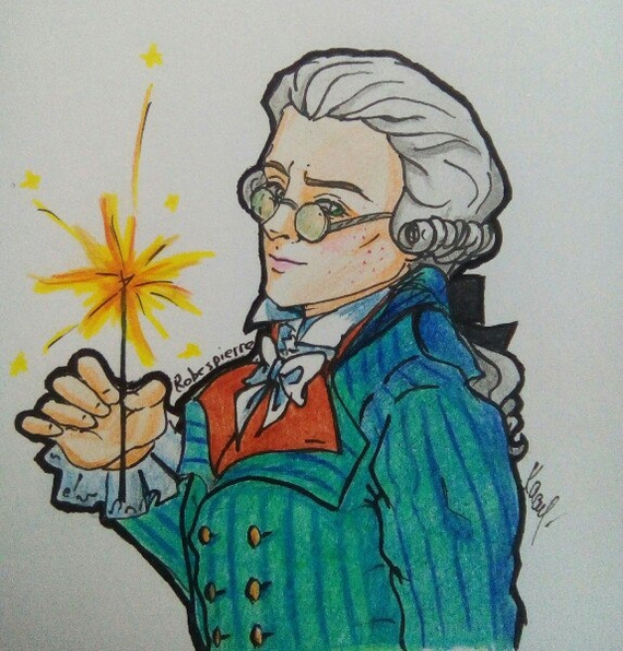 Robespierre wishes you happy holidays - My, Drawing, Creation, Artist, Art, Portrait, Painting, Watercolor, France, French Revolution, New Year, Robespierre