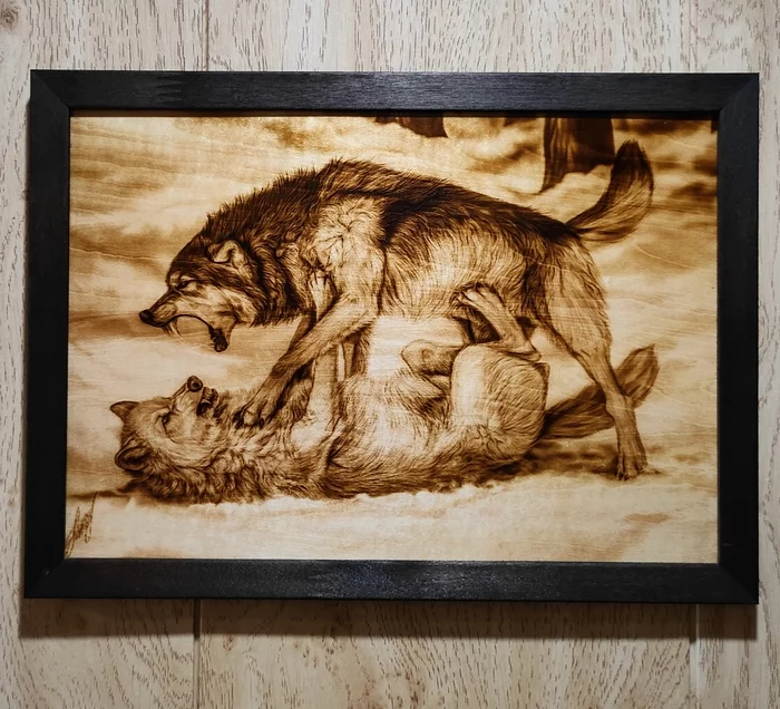 Wolves - My, Pyrography, Painting, CNC, Machine, Presents, Wolf