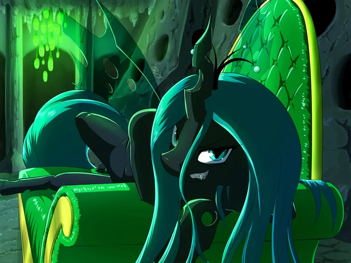 Blue-blooded bug - My little pony, Queen chrysalis, Phoenixperegrine