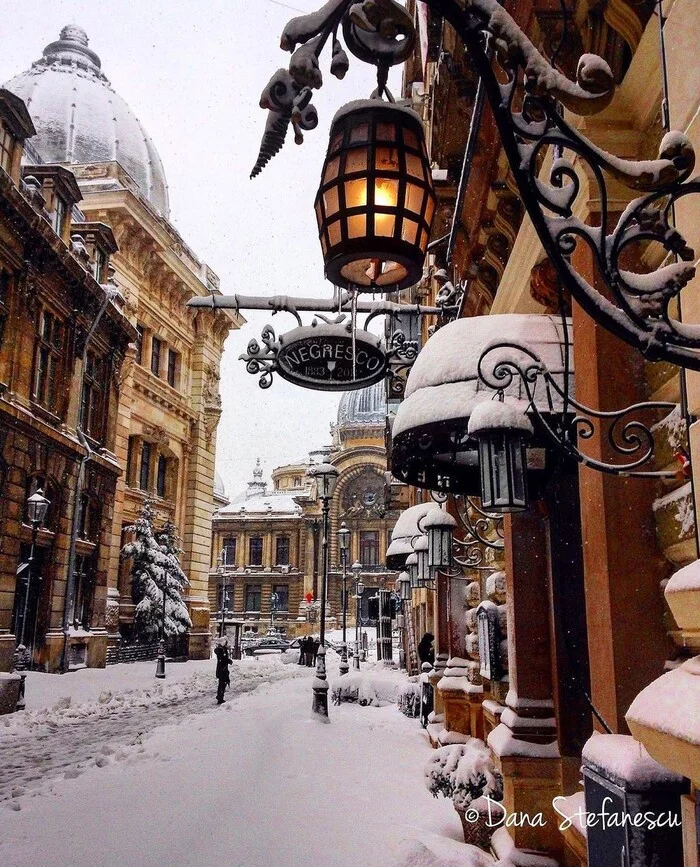 Snowy Bucharest - The photo, The street, Town, Snow, Winter, Bucharest, Romania